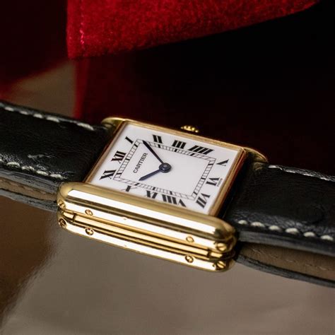 cartier white gold tank|cartier gold tank watch vintage.